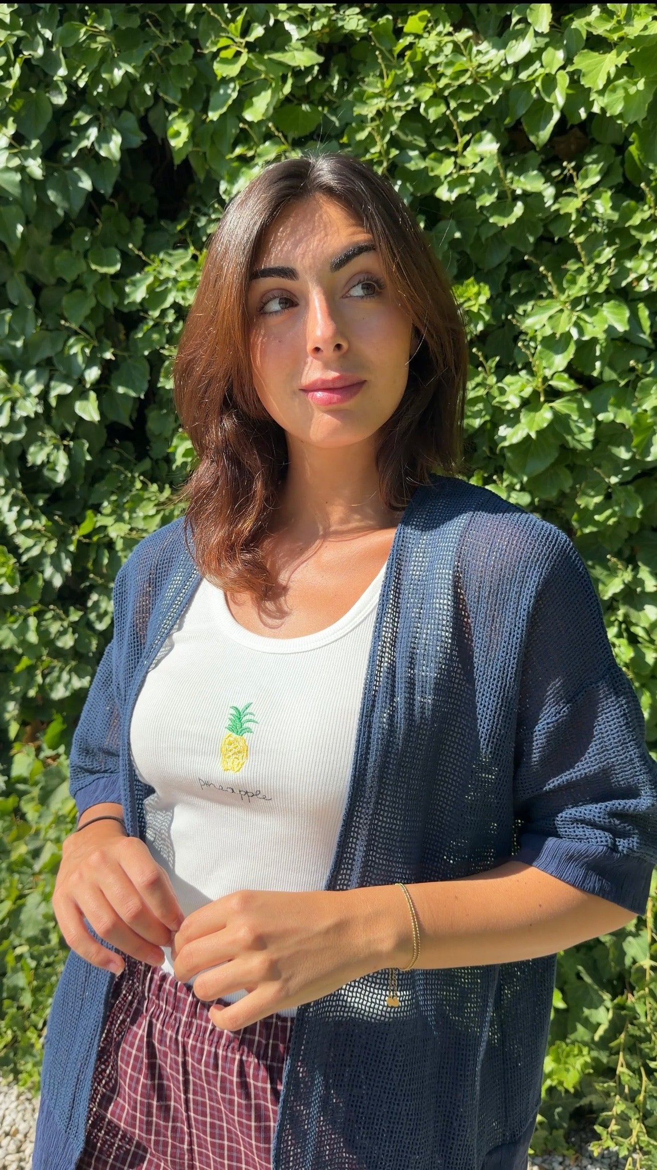 Chaqueta calada marino
