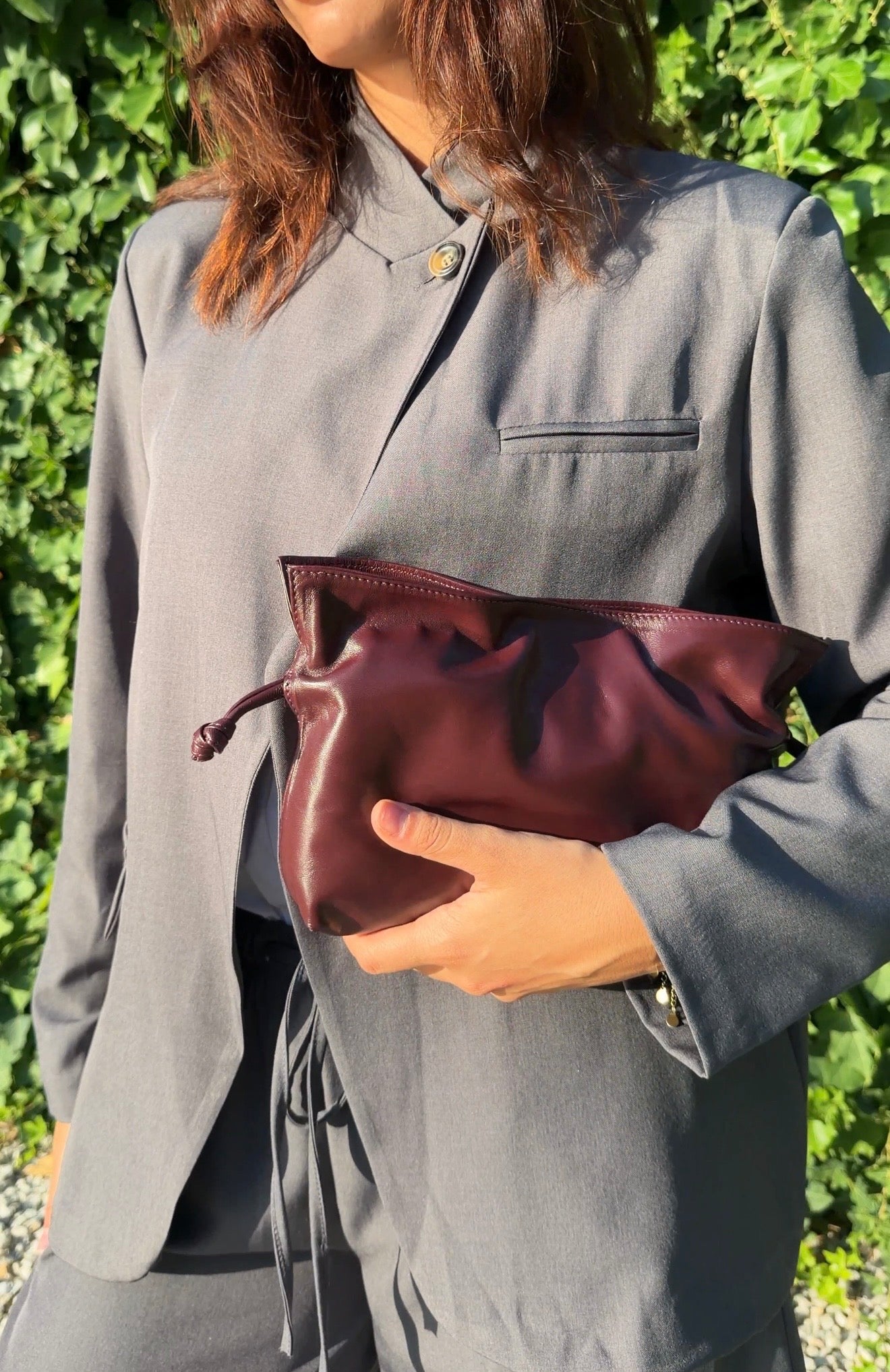 Bolso clutch piel