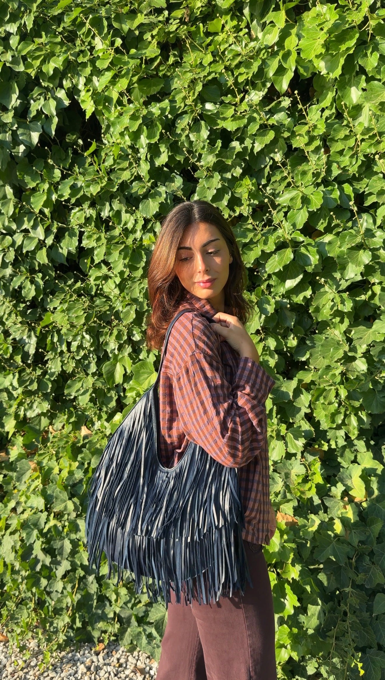 Bolso flecos marino