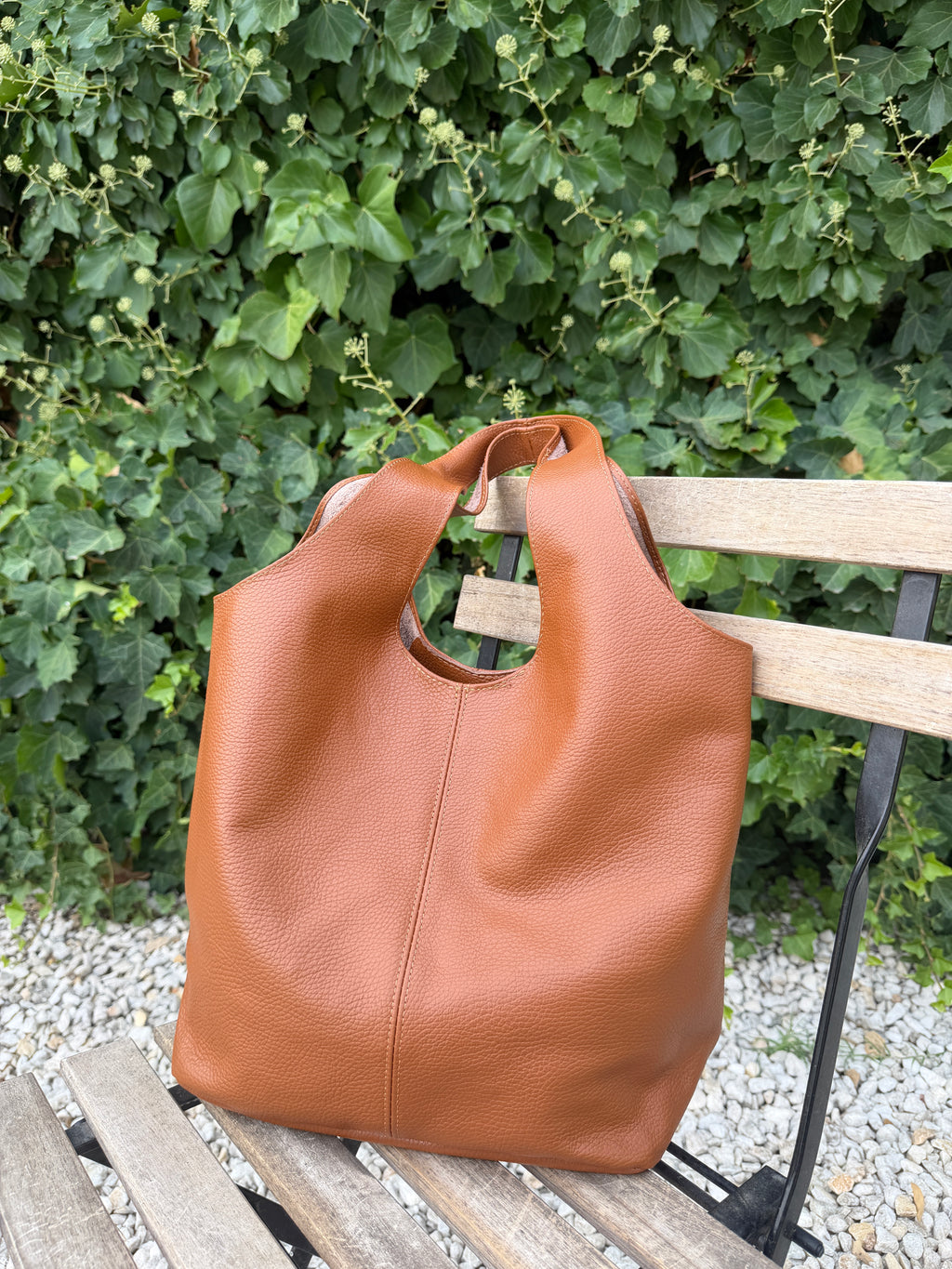 Saco piel camel