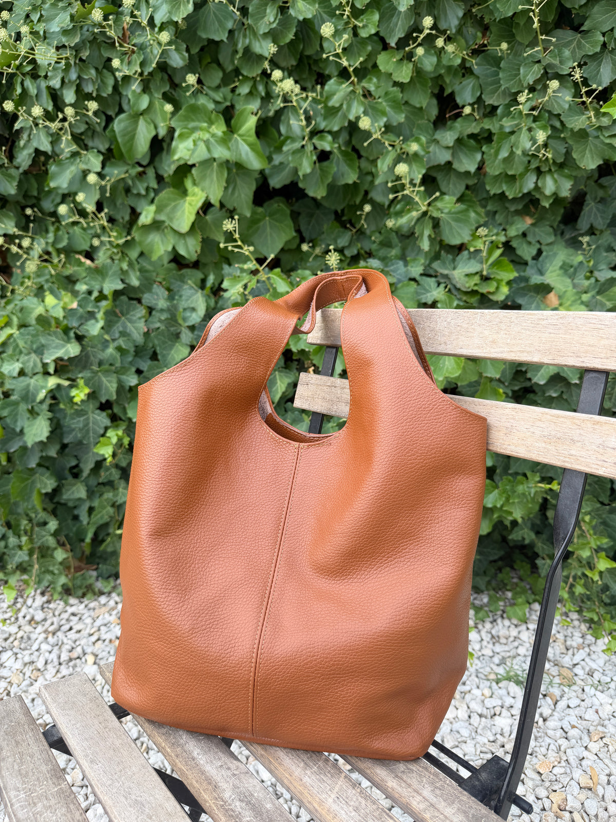 Saco piel camel