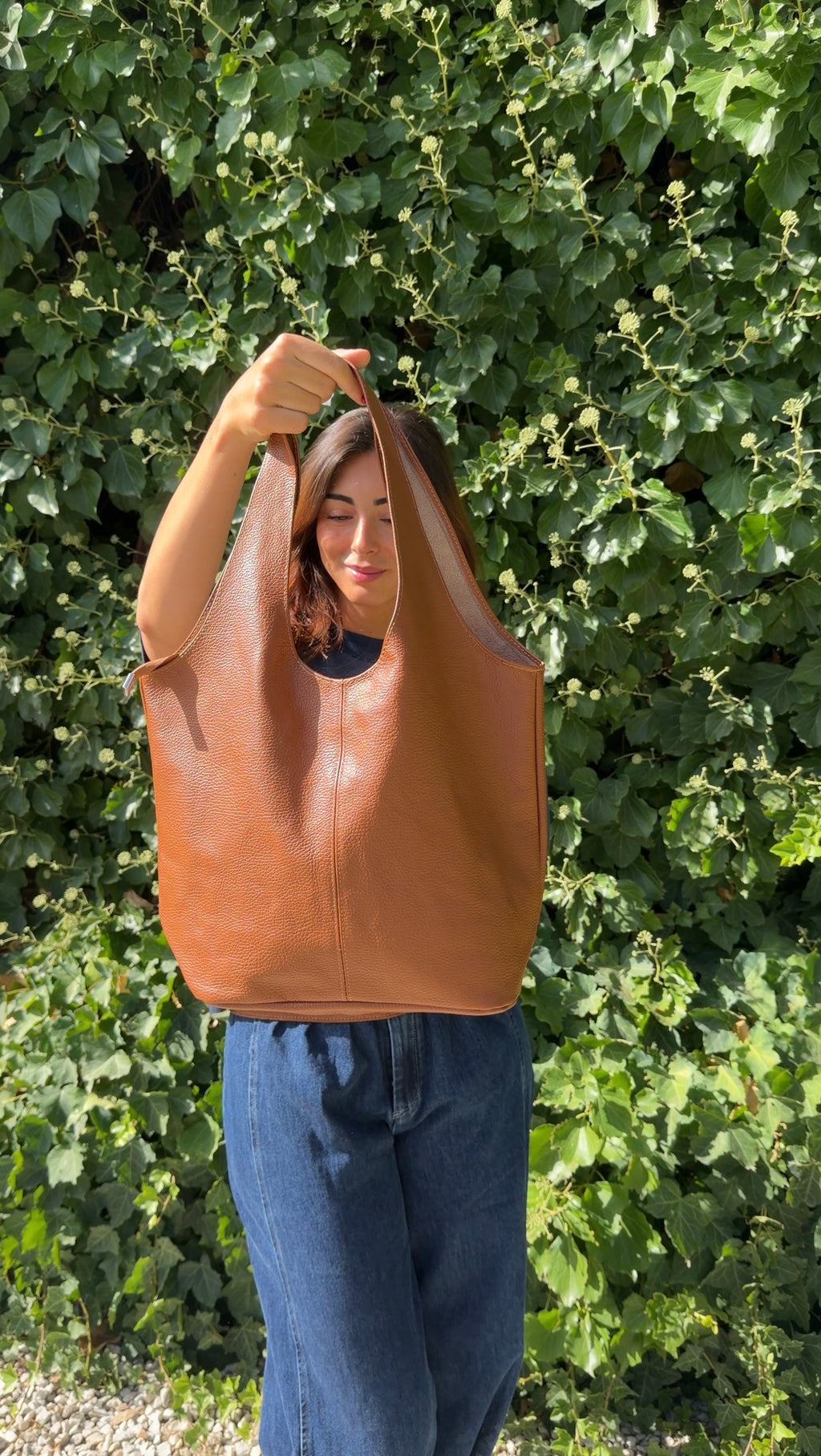 Saco piel camel
