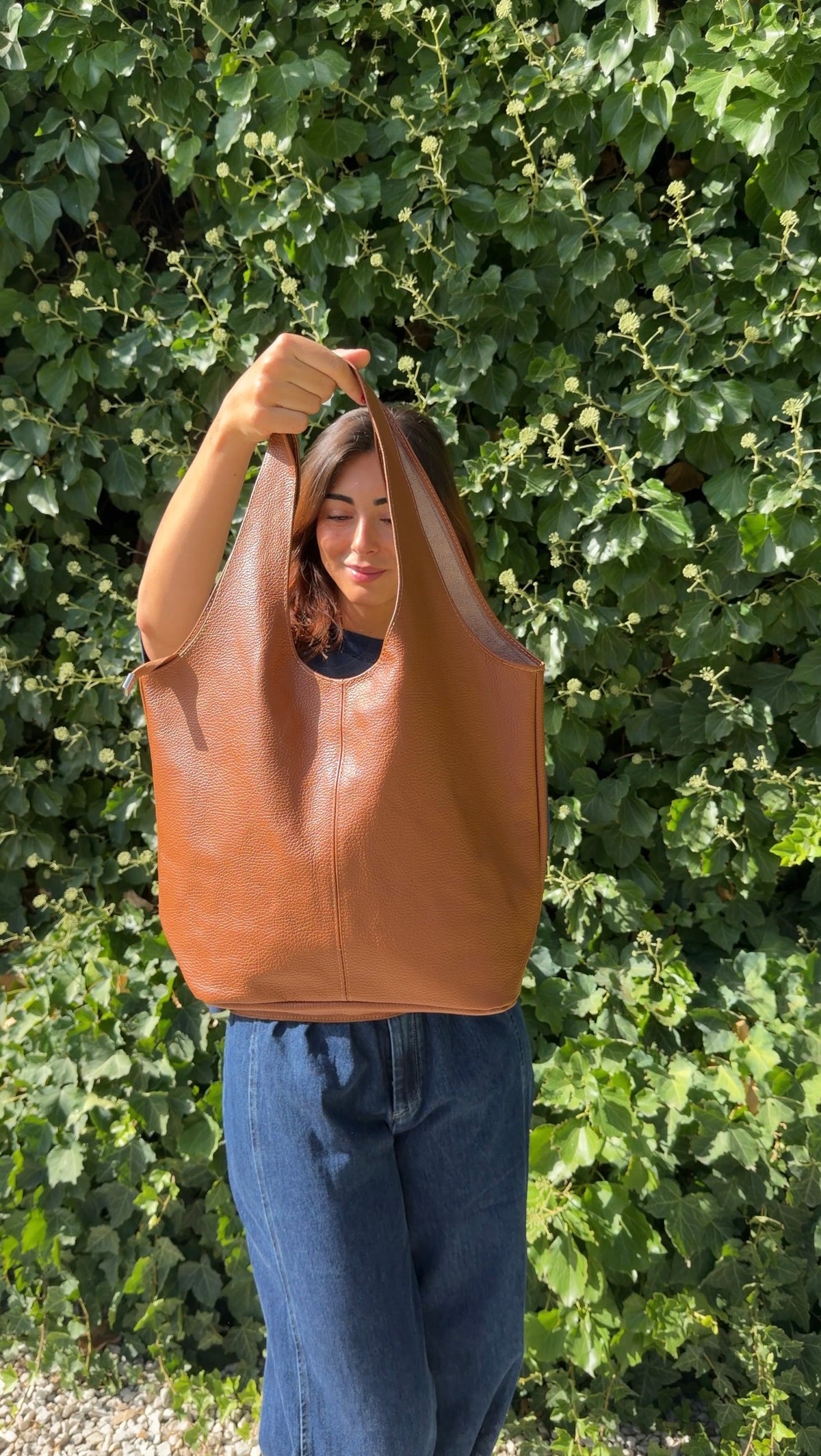 Saco piel camel