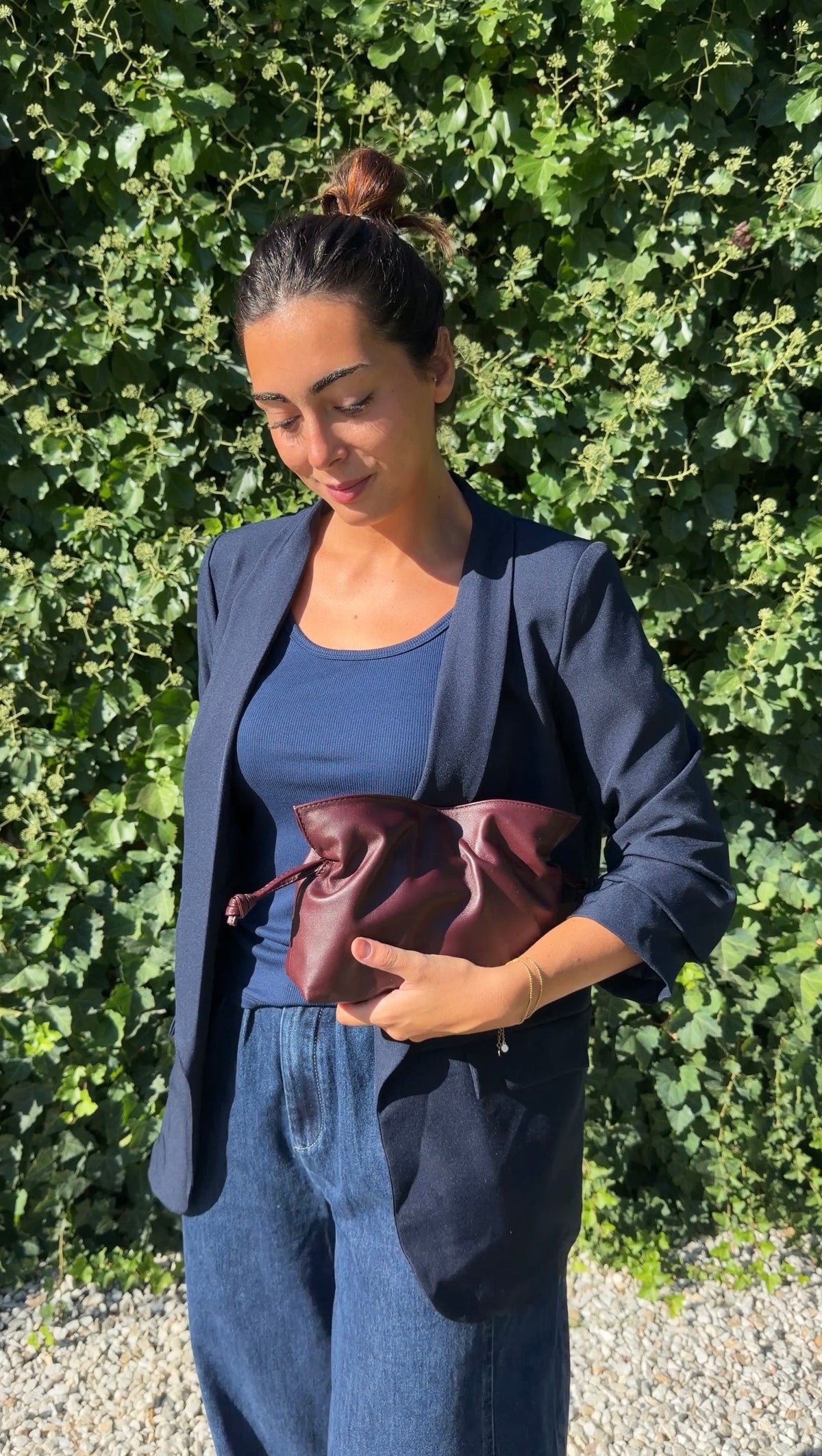 Bolso clutch piel