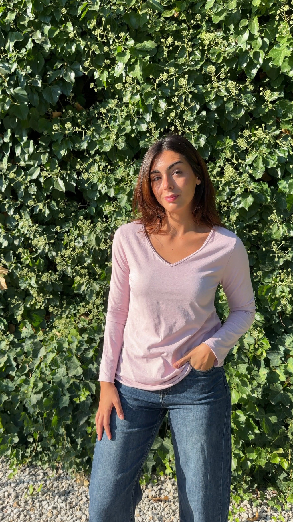 Camiseta básica rosa