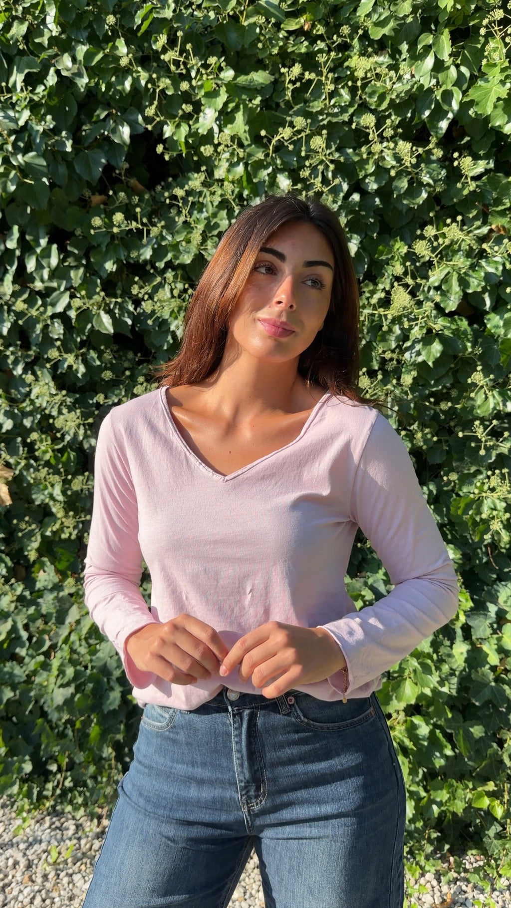 Camiseta básica rosa