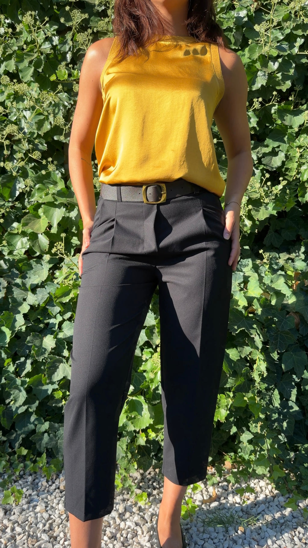 Pantalón pinzas negro