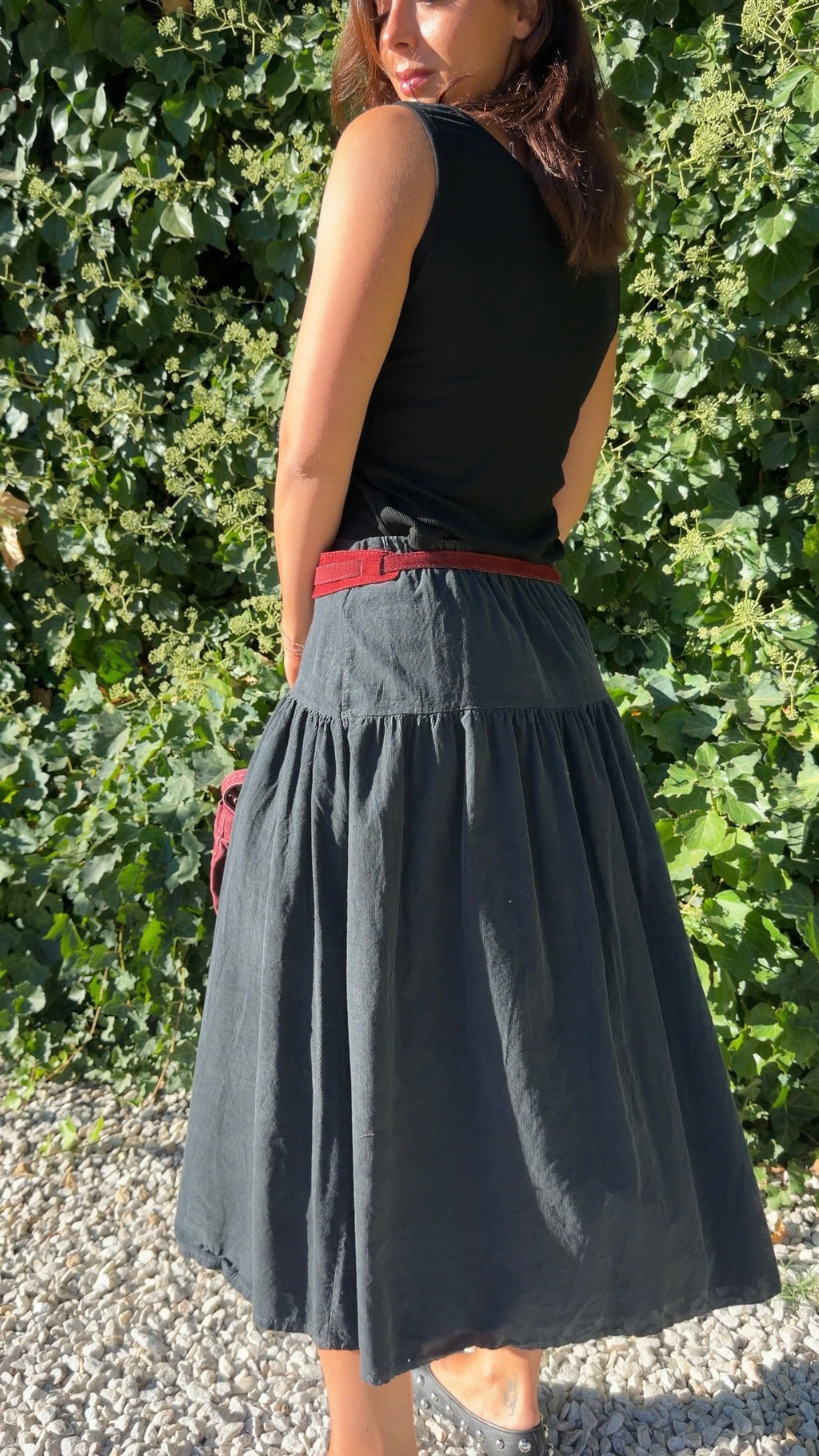 Falda micropana gris