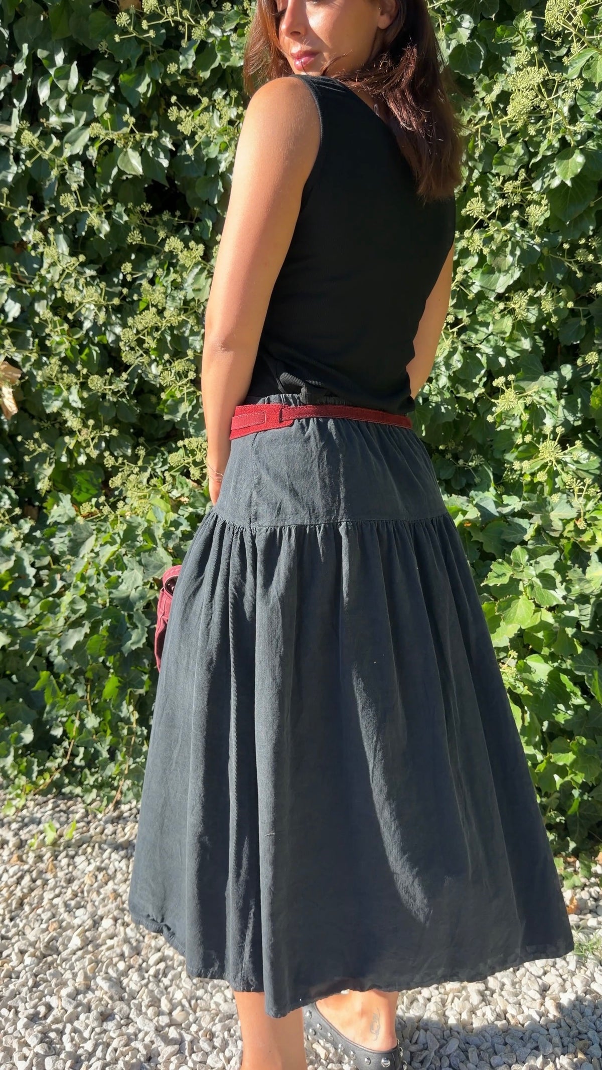 Falda micropana gris