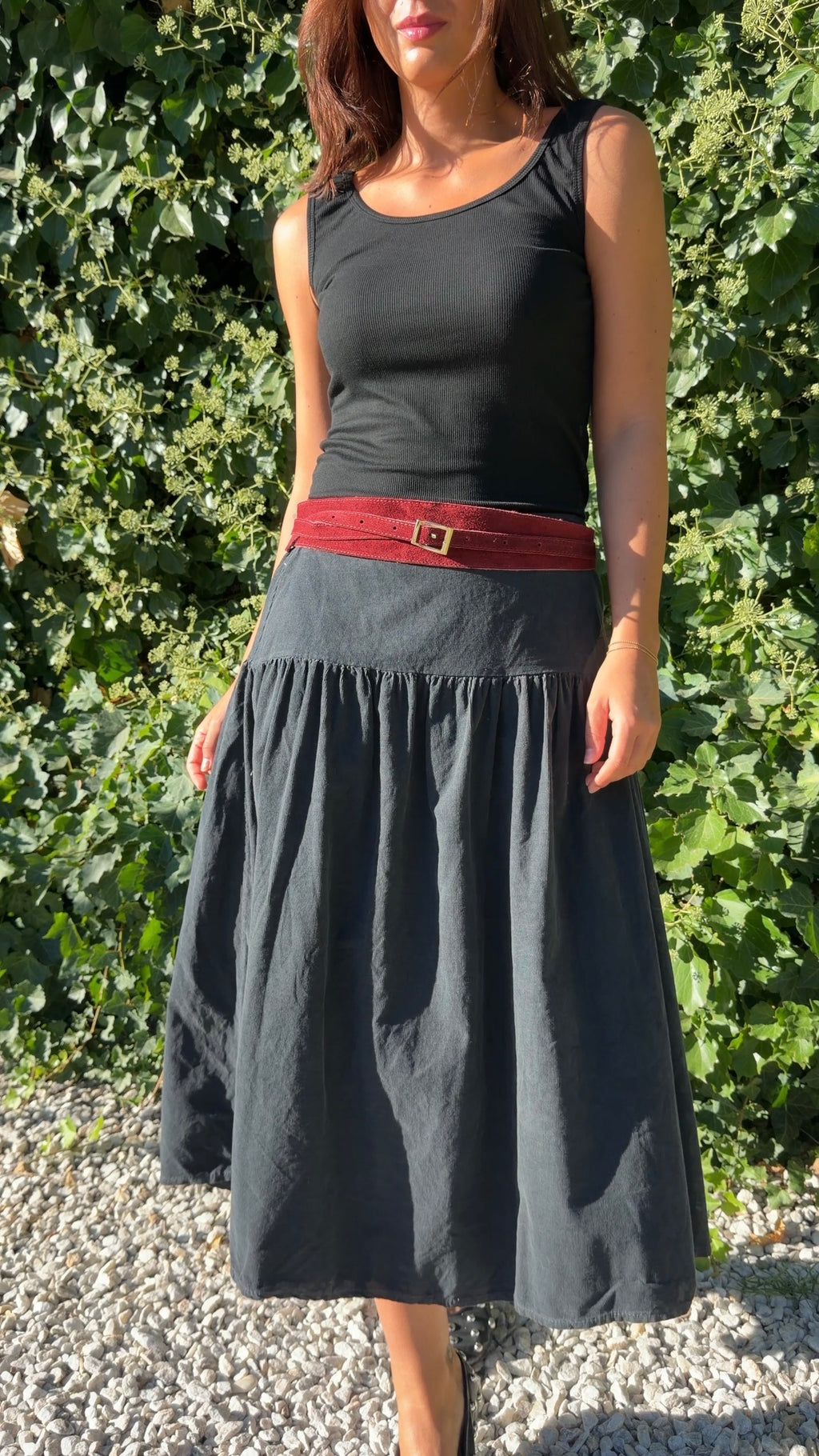 Falda micropana gris