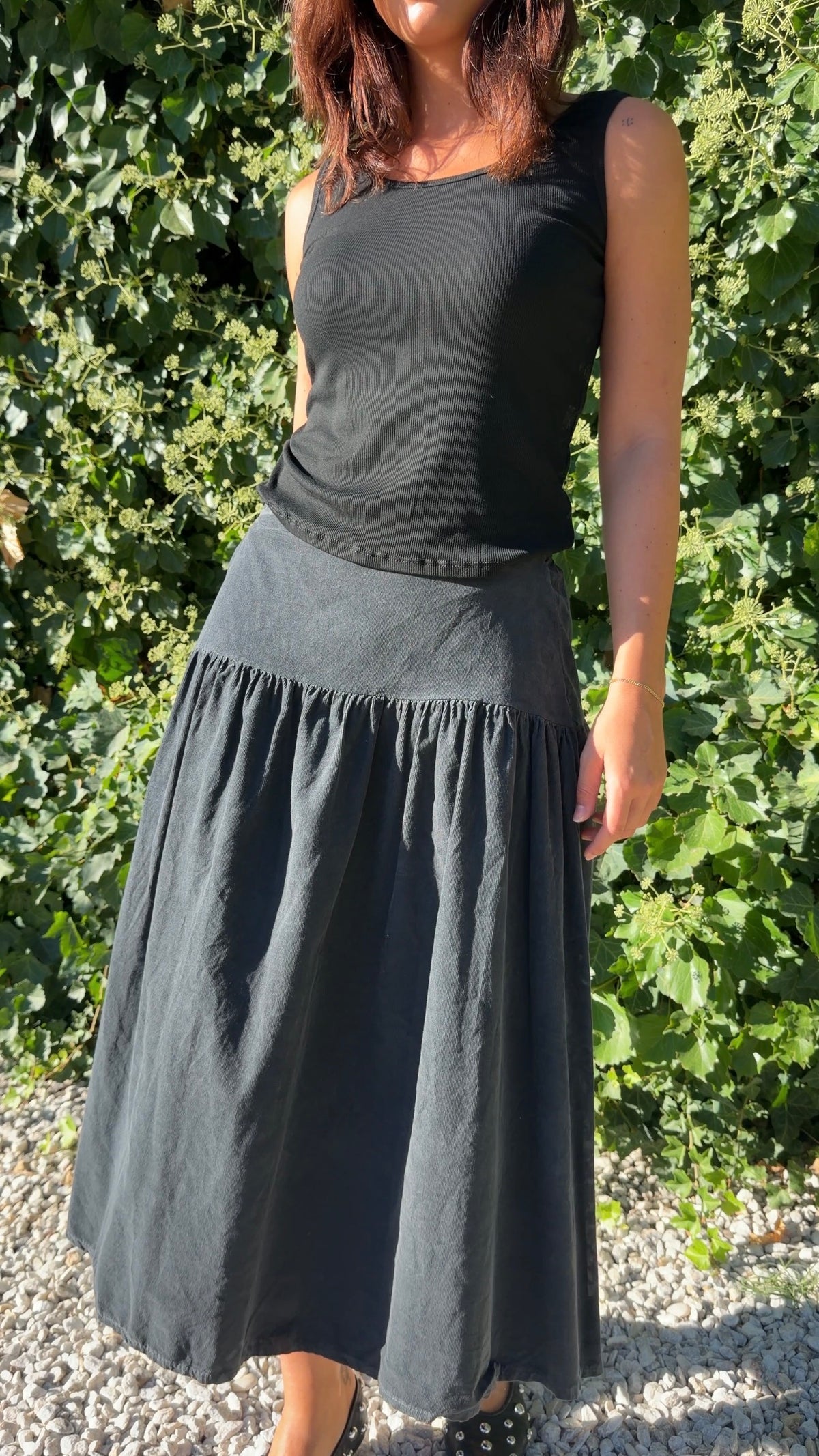 Falda micropana gris