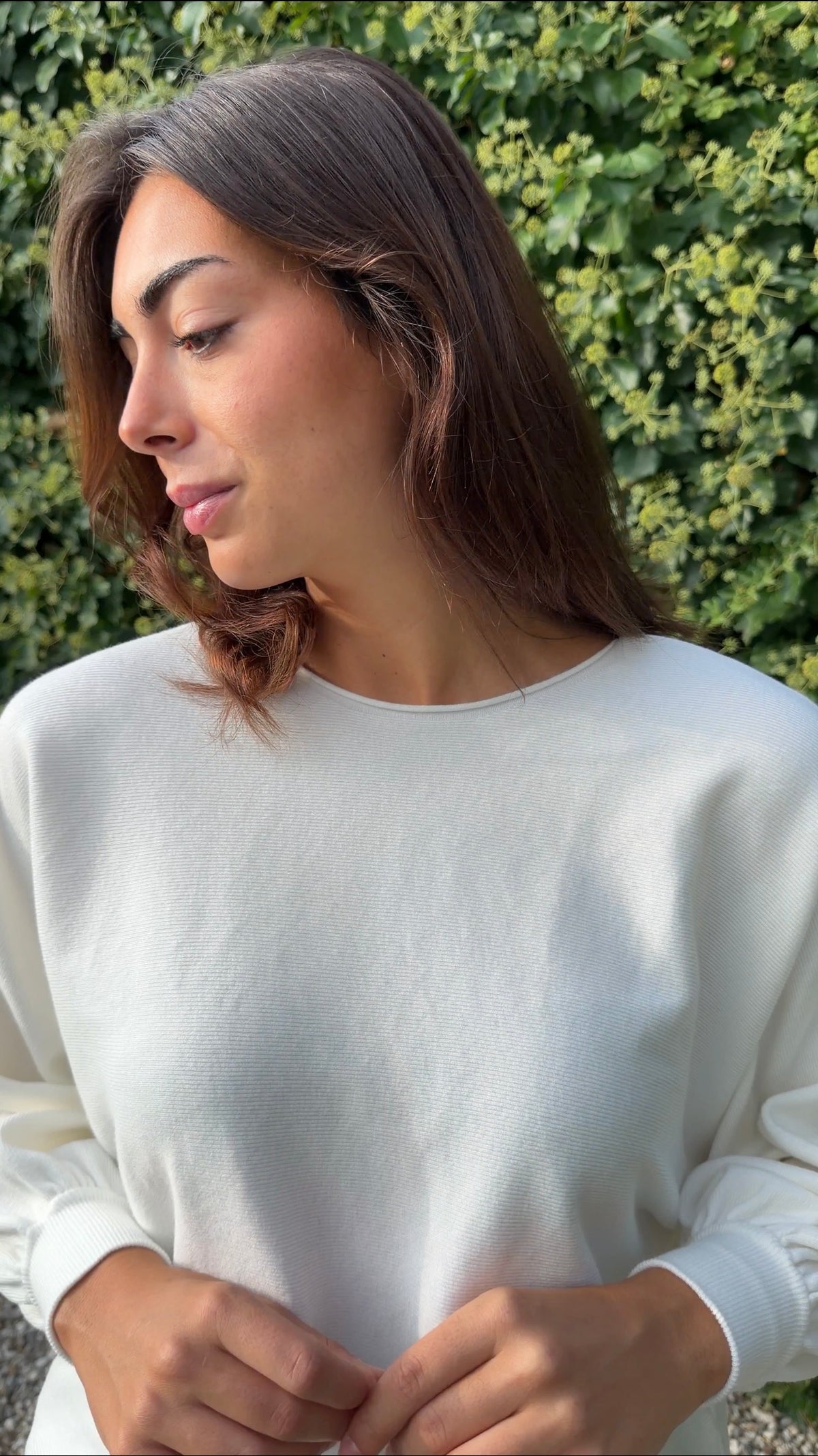 Jersey manga abullonada blanco