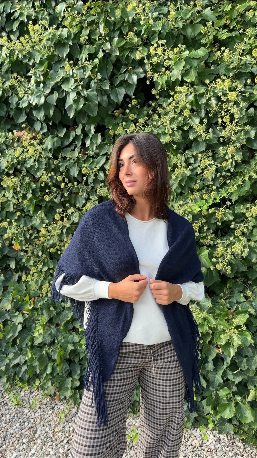 Poncho liso marino