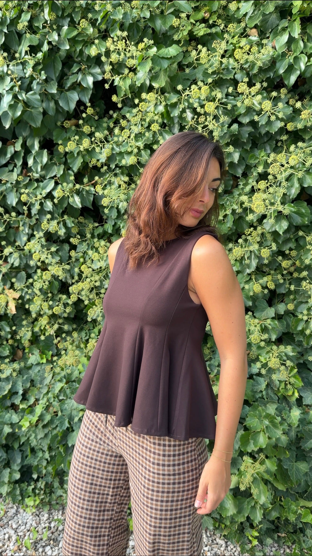 Top volante choco