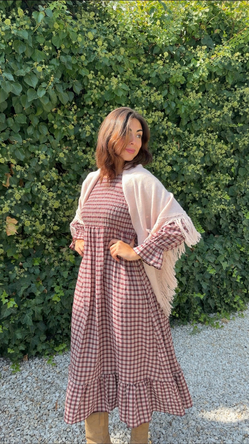 Poncho liso rosa