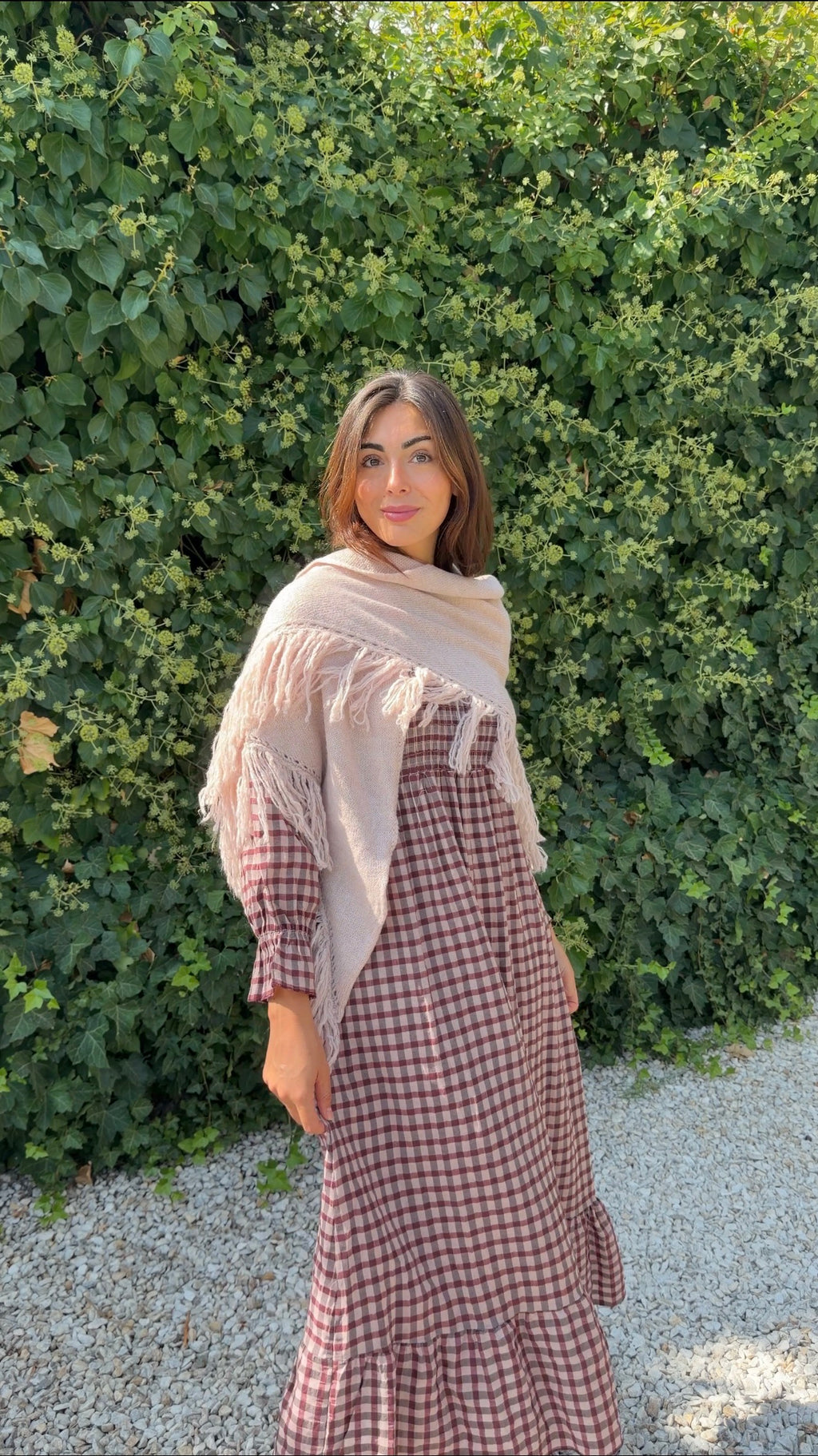 Poncho liso rosa