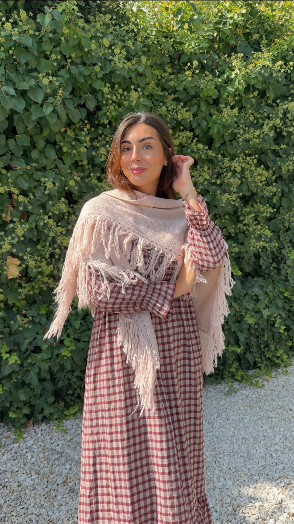 Poncho liso rosa