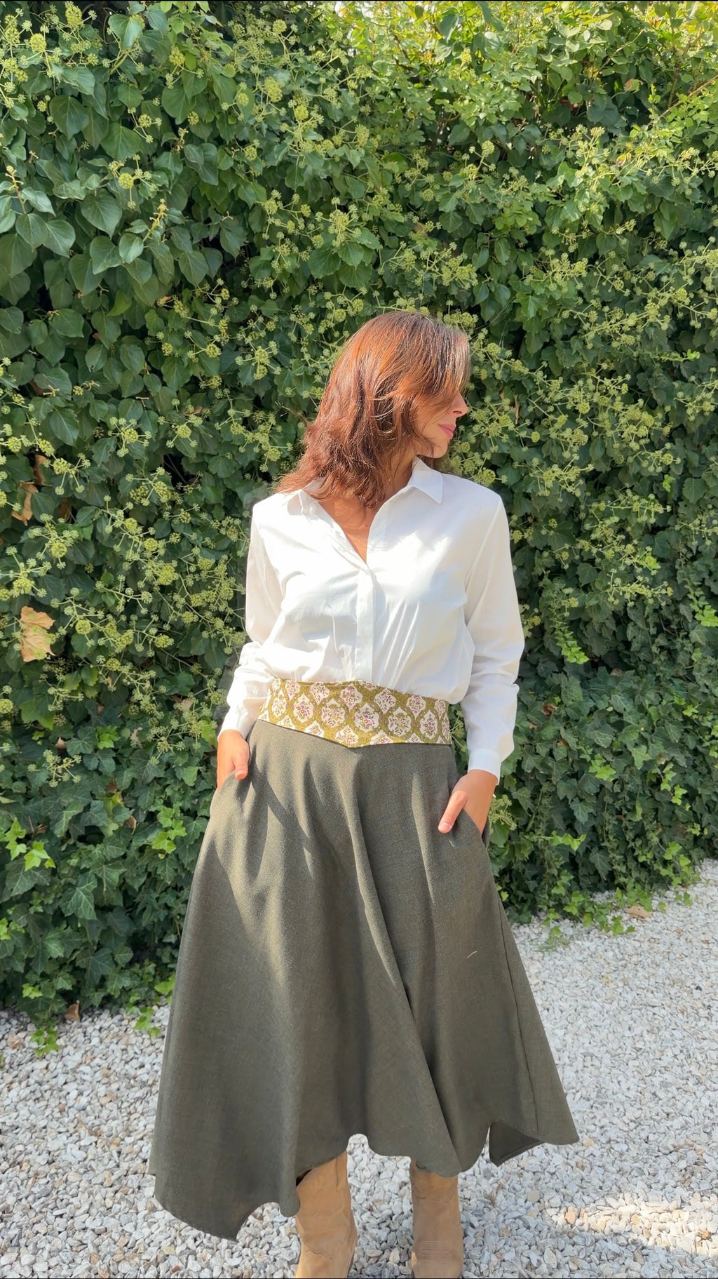 Falda capa verde