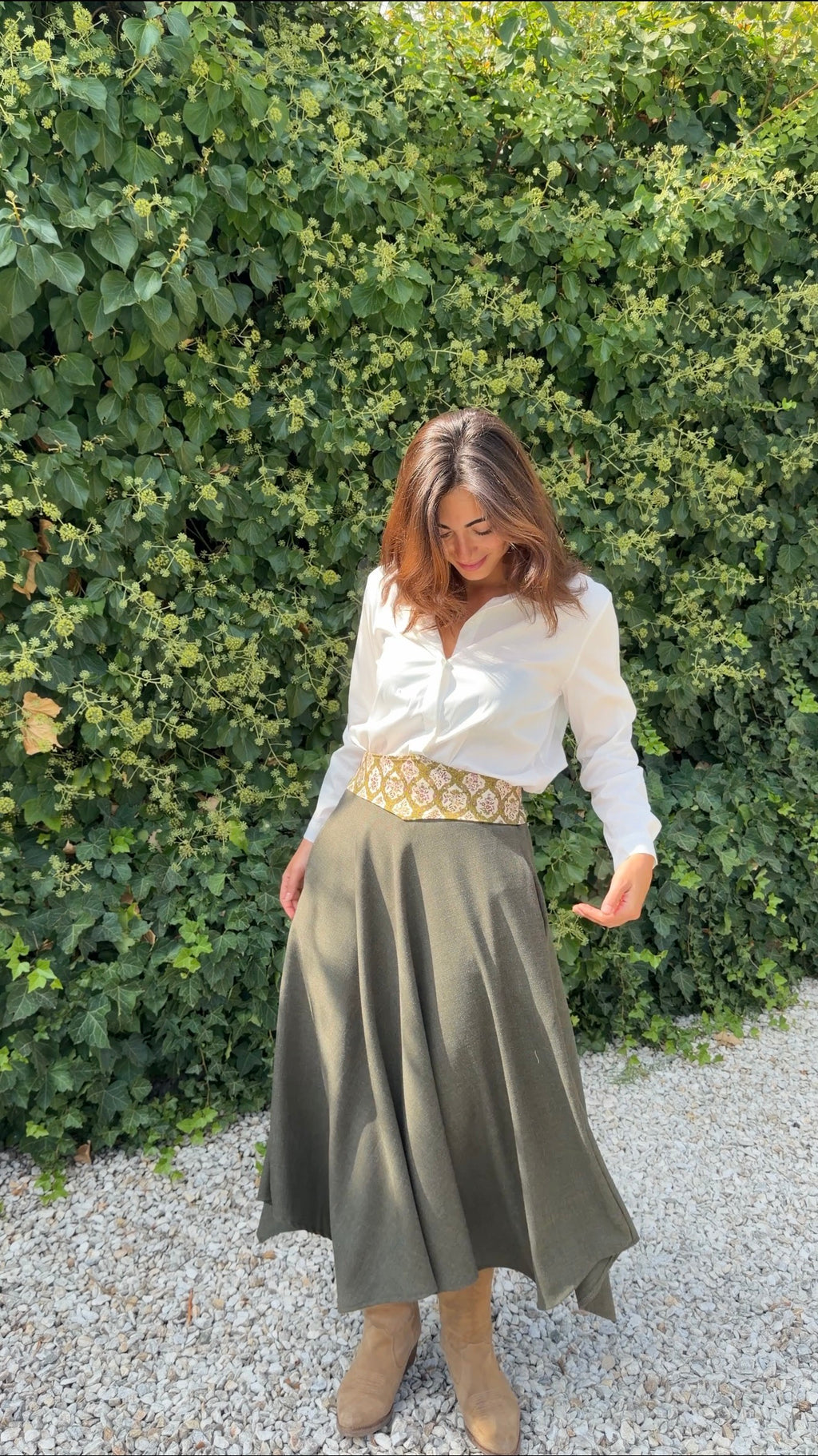 Falda capa verde
