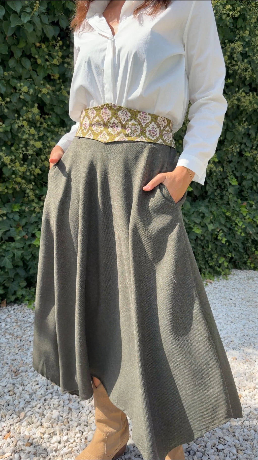 Falda capa verde
