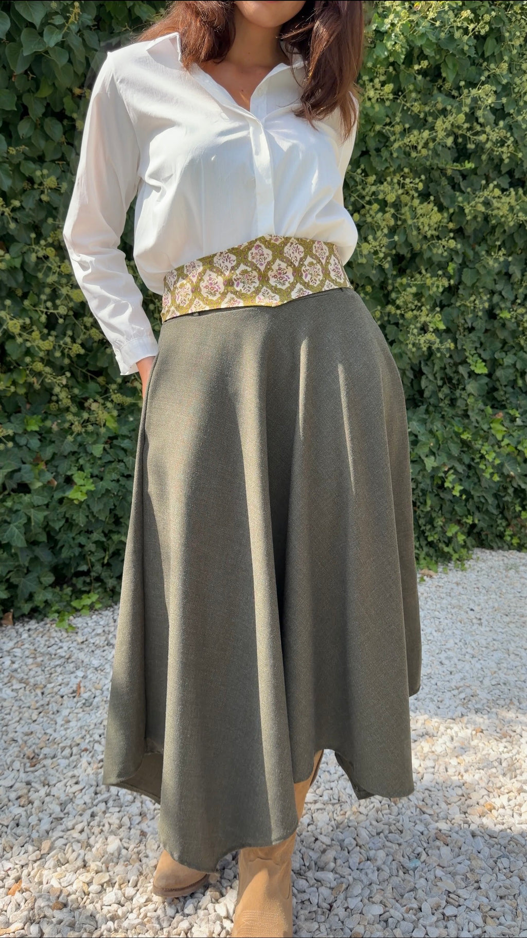 Falda capa verde