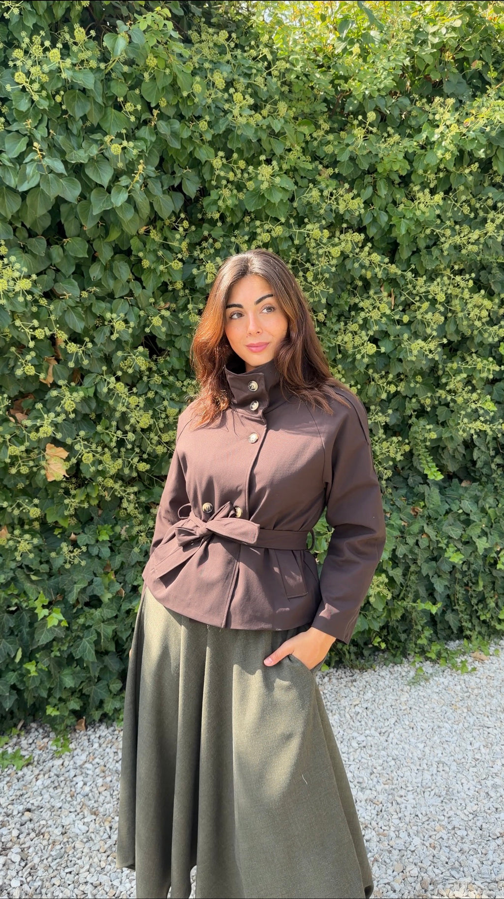 Chaqueta cinturón choco