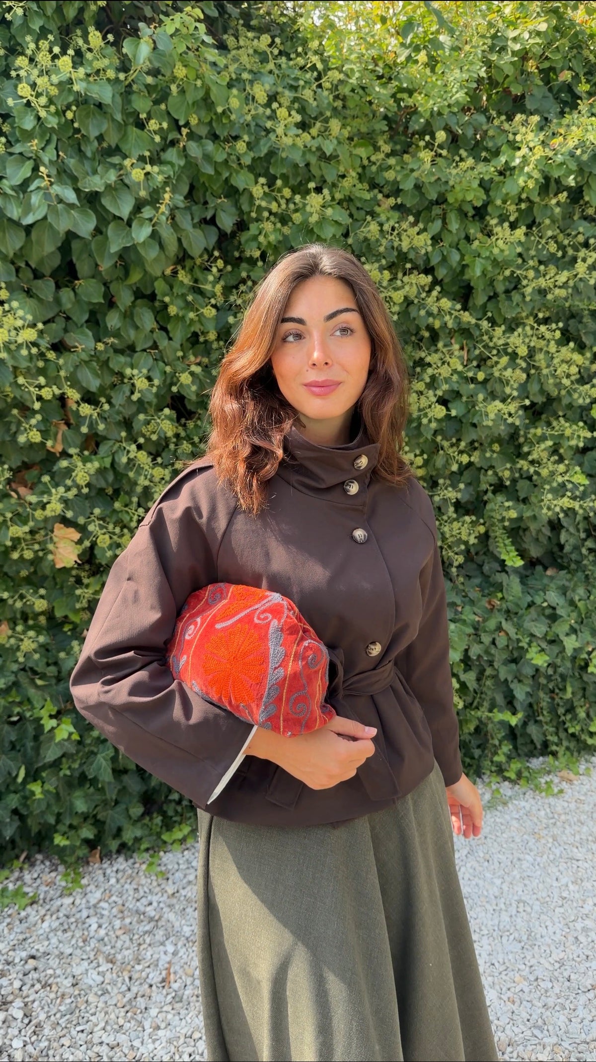 Chaqueta cinturón choco