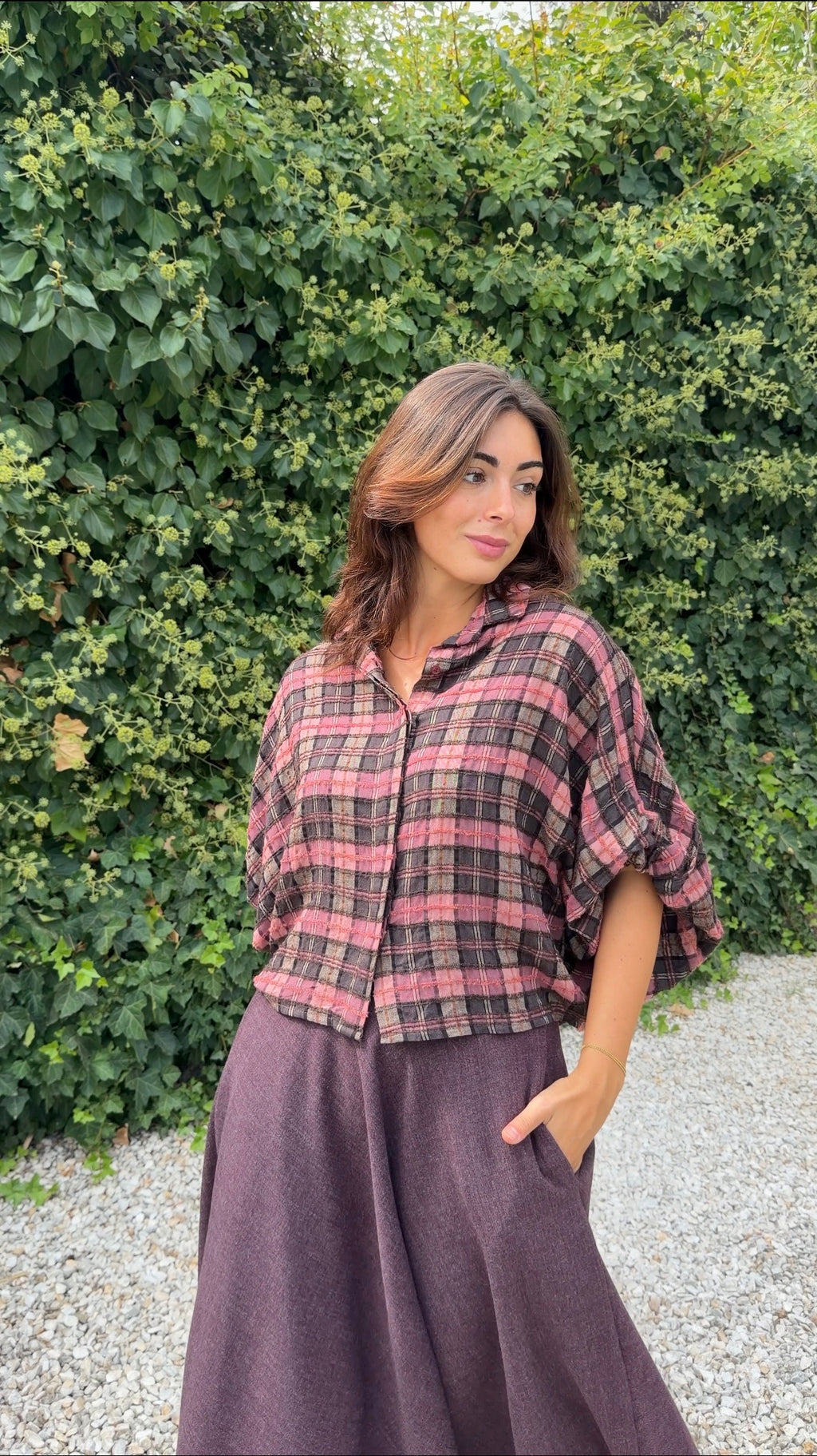 Camisa cuadros rosa