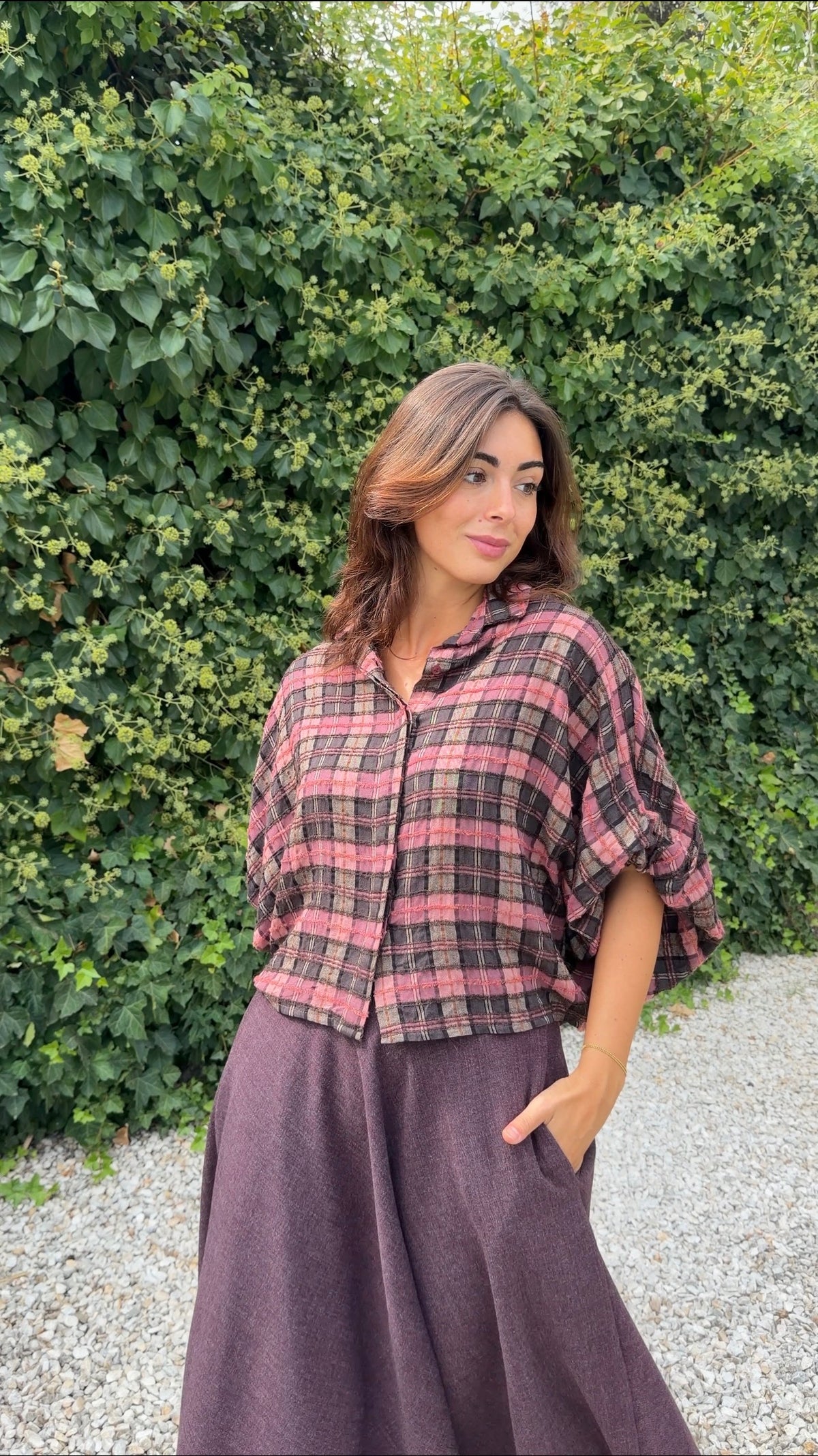 Camisa cuadros rosa