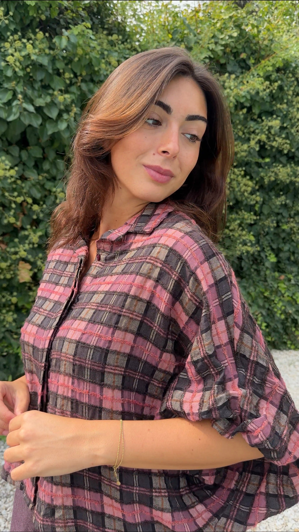 Camisa cuadros rosa