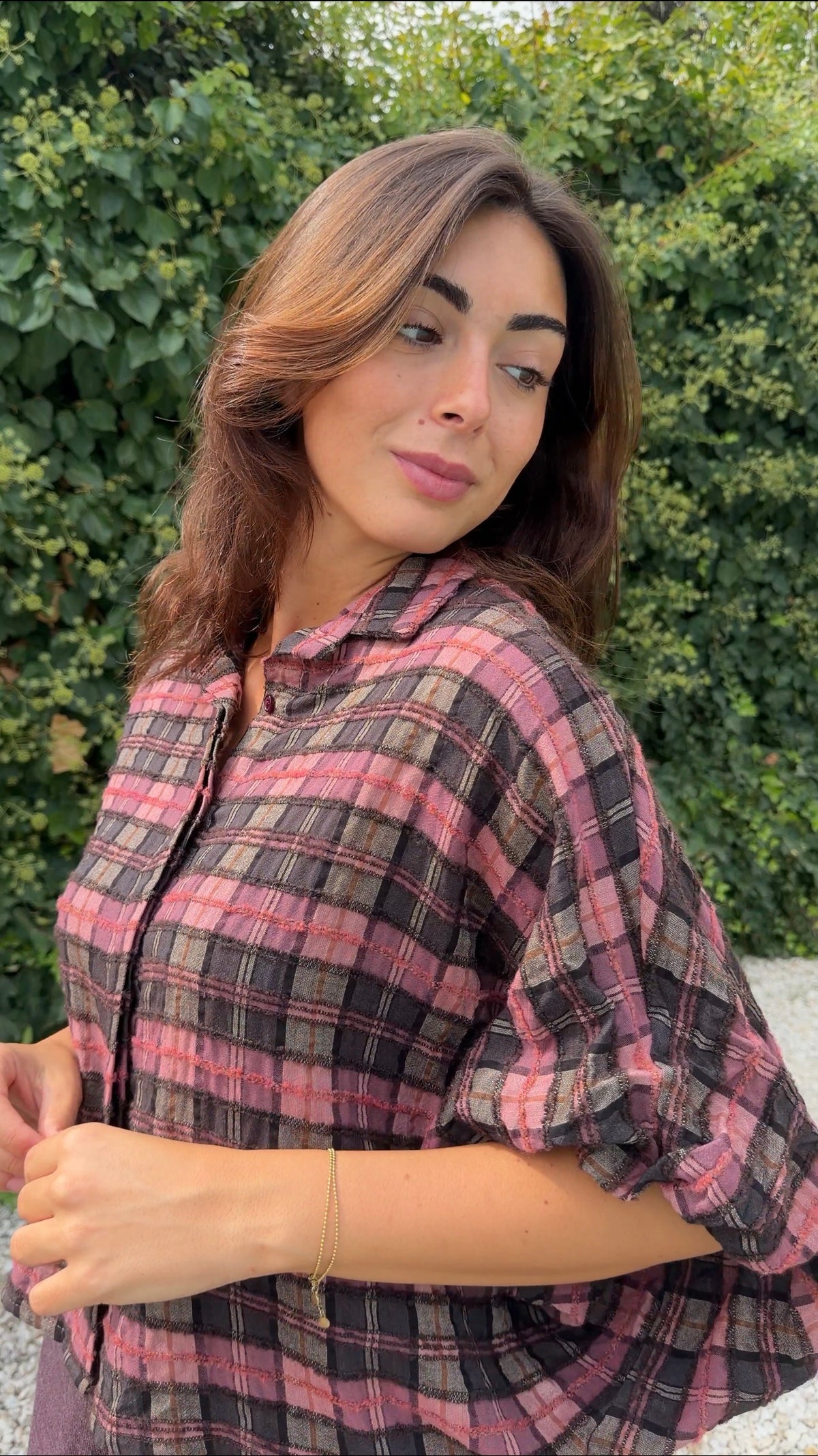Camisa cuadros rosa