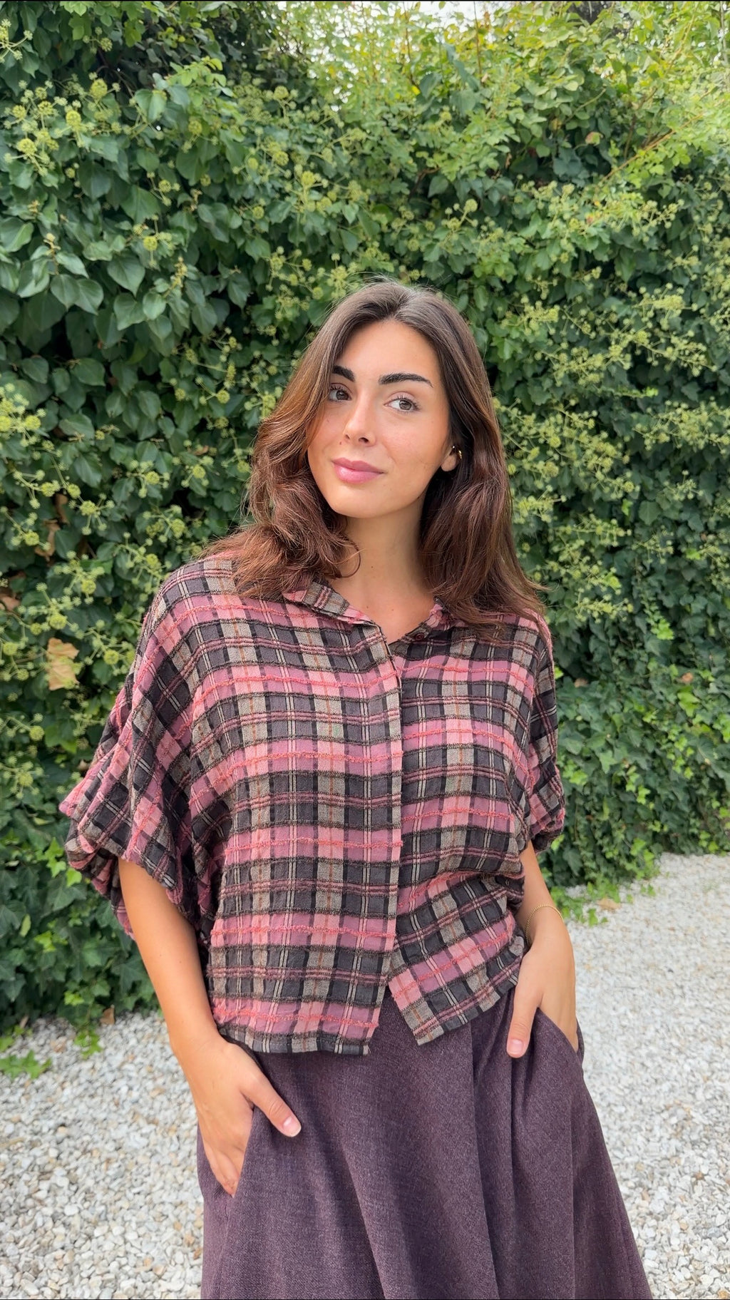 Camisa cuadros rosa