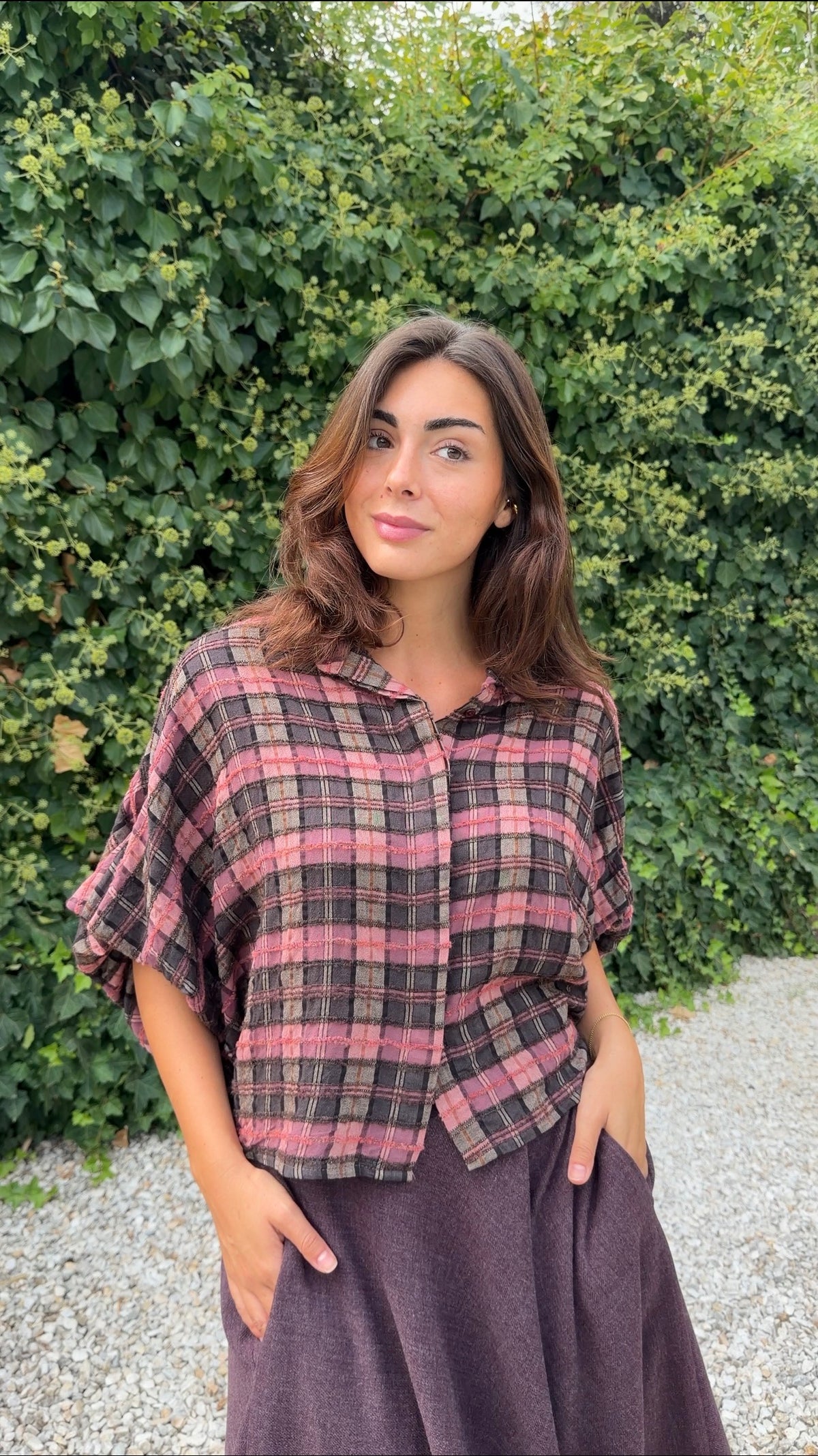 Camisa cuadros rosa