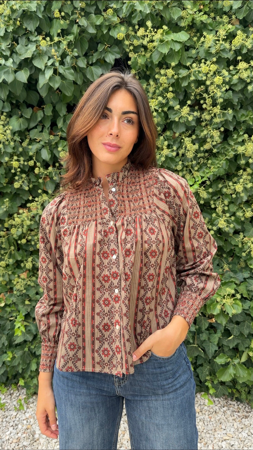 Camisa india marrón