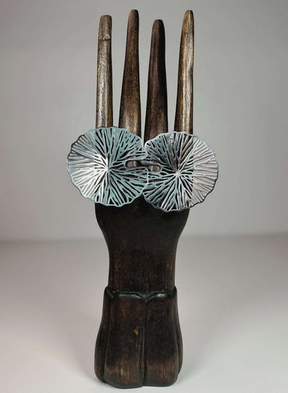 Pendientes Grandes Flor Plateada