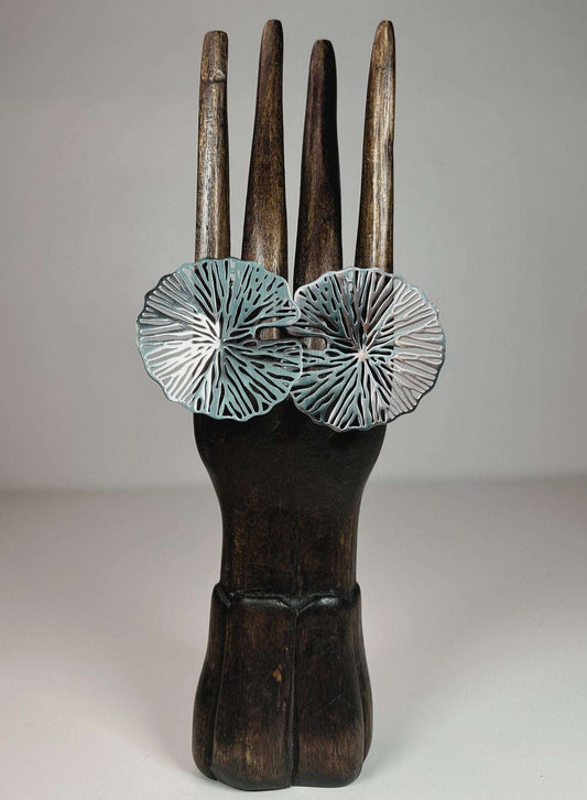 Pendientes Grandes Flor Plateada